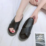 Women Sandals Soft Leather Wedges Shoes Woman Summer Sandals Beach Flip Flops New Platform Sandalias Mujer Wedge Heels