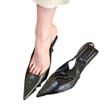 Breakj High Heels Pointed Temperament Baotou Sandals Fairy Shoes 2024 New Spring And Summer French After Empty