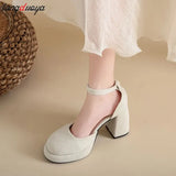 New High Heels Women Mary Janes Lolita Shoes Thick Platform Shoes Sandals Pumps Summer Party Ladies Shoes Mujer