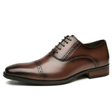 Dress Shoes for Men Genuine Leather Oxfords Men's Luxury Brogue Shoes Carved Formal Shoes Male Wedding Party