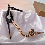 Summer New Large-Size Sexy Leopard Print Pointed Thin High-Heeled Lady