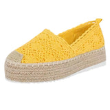 Woman Flat Chaussures Femme Zapatos De Mujer Women's Hollow Platform Casual Shoes Solid Color Breathable Wedge