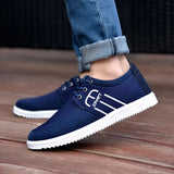Casual Canvas Shoes for Men Lightweight Sports Breathable Shoes Men's Classic Vulcanized Shoes Fashion Lace Up Footwear