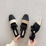 Style Fragrant Style Color Baotou Semi-Slippers Women Wear Lazy Shoes With Thick Heels Muller Shoes Without