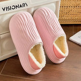 New Women's Waterproof Home Slippers Plush Warm Winter House Shoes Women Flat Non Slip Outdoor Indoor Cotton Slippers