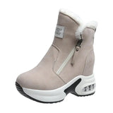Ankle Boot for Women Warm Plus Plush Winter Snow Boots Zipper Woman Shoe Internal Increasing Boots Botas