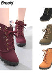 Autumn Women Boots Ladies Thick Fur Ankle Boots Plus Size Women Pumps Women High Heel Platform Rubber Shoes Snow
