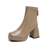Women's Boots Fashion Chelsea Boots Back Zipper Autumn High-heeled Women Shoes Hot Selling Designer Big Size 43 Ankle
