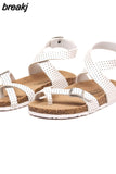 Fashion Cork Sandals 2023 New Women Casual Summer Beach Gladiator Non-slip Buckle Strap Sandalias