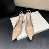 Breakj Heels 2025 Spring New Sexy Night Club Pointed Women's Single Shoes With Shallow Mouth Water Drill Bag Head