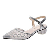 New Fashion All-match Women's Shoes Temperament One-line Buckle Women's Shallow Mouth Middle Heel Fashion Women