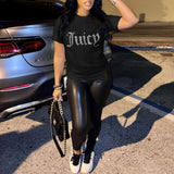 Summer Juicy Diamonds Print Tshirt Women Round Neck Short Sleeve Top Female Pattern Harajuku Tshirt 2023 New