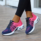 Women 2022 Multicolor Mesh Lightweight Outdoor Shoes Ladies Flat Lace-up Round Toe Sneakers For Women Walking