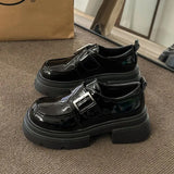 Student Shoes Girl Lolita Shoes Vintage PU Leather Platform Mary Janes Shoes Womens Japanese Style JK Uniform