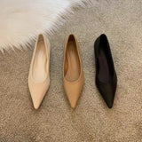 Single Shoes Women's Autumn Princess Shoes Tip Shallow Mouth Really Soft Leather Low Heel Grandma Shoes Professional Flat Soles Show Thin Ladle