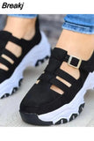 Thick-soled Women's Sports Shoes Fashion Casual Comfortable Slip-on Flat Shoes Women's Heightening Vulcanized