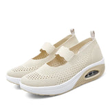 Platform Sneakers Women Shoes Summer Breathable Slip on Walking Shoes for Mother Tenis