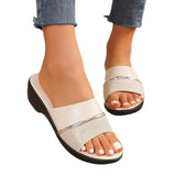 Breakj Thick-Bottomed Toe Slippere Female Slope And Cold