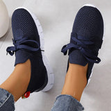 Brown Knit Breathable Sneakers Shoes Women 2024 New Soft Sole Platform Flats Woman Plus Size 43 Non Slip Casual