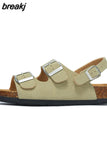 New Summer Beach Outside Women Cork Sandals Casual Non-slip Outdoor Gladiator