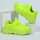 Pink Platform Sports Shoes for Women 2023 Autumn Non Slip Chunky Sneakers Woman Fashion Couple Student Thick Sole Dad