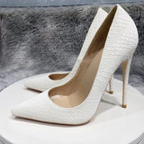 Fluo Mint Green Black White Crocodile Effect Women Pointy Toe High Heel Shoes Sexy Ladies Party Stiletto Pumps