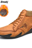 Men Boots Men Casual Shoes Sneakers High Top Western Ankle Boots Waterproof Winter with Fur Super Warm Snow