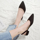 Women Summer Shoes Short Heels Ankle Strap Woman Work Casual Shoes Brand Sexy Basic Sandals Plus Size 2021 New