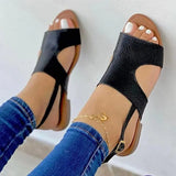 New Women Flat Sandals PU Leather Open Toe Ladies Beach Shoes Summer Sexy Slippers Footwear Buckle Strap Fashion