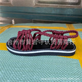 Size Summer Beach Sandals Women Clip Toe Rope Knot Flat Slippers