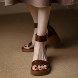 Strap Comfort Shoes for Women Clogs With Heel Open Toe High Sandals Female 2023 Summer Espadrilles Platform Thick Peep