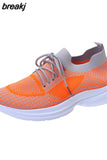 Women Shoes Casual Platform Sneakers Breathable Non-slip Lacing Shoes Vulcanized Shoes Plus size
