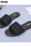 Women's Flat Sandals 2023 New Women's Outdoor Sequin Open Toe Comfort Casual Slippers Furry Slides for Women Plus Size