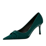 Breakj Stylish And Sexy Club Show Thin Heel, High Heel, Shallow Pointed Bow Women's Single