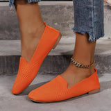 Breakj 2024 New Plus Size Square Head Flat Fly Woven Single Shoes Women's Foot Pedal Casual