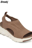 Women Summer Knitting Mesh Breathable Sandals Ladies Sandy Beach Wedge Sandals Platform Comfortable Slip-On Women's