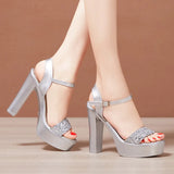 2021 Summer Sexy Women High Heels Sandals 13cm Stripper Shoes Party Pumps Shoes Women Platform Sandals Open