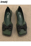 Spring New Comfortable Ladies Flat Shoes Personality Square Toe Shallow Mouth Slip-on Loafers Ladies Casual Shoes