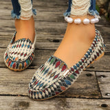 / Summer 2024 New Women's Shoes Casual Flat Bean Shoes Round Head Shallow Mouth Women's Single Shoes Large Size Women's