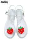 Women Slippers Transparent PVC Fruit Decoration Sandals For Ladies Summer Outdoor Buckle Strap Beach Shoes Female Fashion