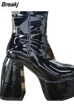 Dropship Sexy Party Elegant Chunky Platform Women Boots Great Quality Big Size 48 Walking Comfy Knee High