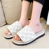 Magic Sticker Flat Slippers 2024 Summer New Designer Luxury Sandals for Women Elegant Home Flat Slippers Zapatos De