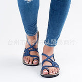 Size Summer Beach Sandals Women Clip Toe Rope Knot Flat Slippers