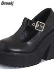 Platform Mary Janes Pumps 2023 Brand New Spring Summer T-strap Stylish Walking Comfy Pumps Sandal Women Footwear