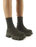 Woman Boots Knitted Sock Boots Women's Thick-soled Short Tube Breathable Plus Size 43 Boots Platform Booties