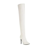 Over the Knee Boots Women 2023 Plus Size 34-49 Men Elastic PU Leather Stiletto Black Sexy Party Thigh High Long