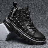 New Men Comfortable Sneakers Waterproof Outdoor Casual Shoes Tooling Motorcycle Boots Non-Leather Shoes for Men