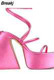 Dropship 2023 Summer Platform High Heeled Women's Shoes Sandals Office Lady Walking Comfy Woman Shoes Big Size