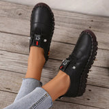 New Autumn Casual Women Shoes Platform Loafers 2023 Lace Up Leather Flats Slip-On Mom Shoe Mujer Zapatos Chaussure