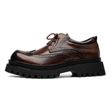 Breakj 2024 New Platform Derby Shoes Block Casual Shoes British Port Wind Leather Shoes Niche Fashion Premium